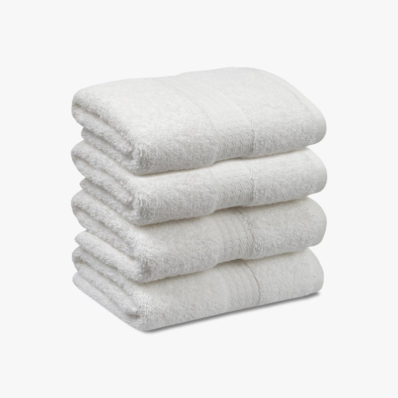 1888 Mills 4 Pack Premium Hand Towel Set, True Classics Premium Cotton Blend, Super Soft and Highly Absorbent Hand Towels for Bathroom, Hotels, Spa and Gym, White - Image 3